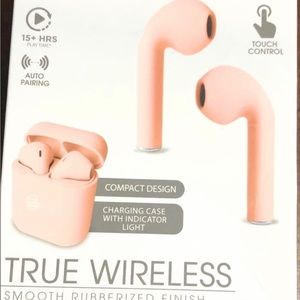 BIconic headsets wireless Bluetooth micro usb charge pink.